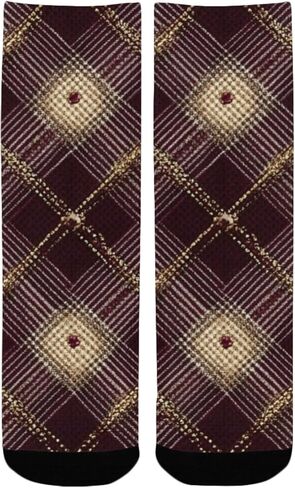 جوارب للتنزه سيرًا على الأقدام مطبوعة باللون العنابي - جوارب شتوية حرارية سميكة دافئة للأطفال الصغار للأولاد والبنات للمدرسة، والارتداء اليومي والأنشطة الخارجية in Kuwait