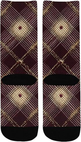 جوارب للتنزه سيرًا على الأقدام مطبوعة باللون العنابي - جوارب شتوية حرارية سميكة دافئة للأطفال الصغار للأولاد والبنات للمدرسة، والارتداء اليومي والأنشطة الخارجية in Kuwait