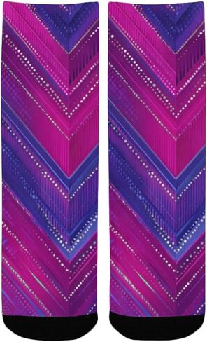 جوارب المشي لمسافات طويلة باللون الأرجواني بطبعة منقوشة كهربائية - جوارب شتوية حرارية سميكة دافئة للأولاد والبنات للمدرسة، والارتداء اليومي والأنشطة الخارجية in Kuwait