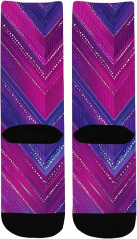 جوارب المشي لمسافات طويلة باللون الأرجواني بطبعة منقوشة كهربائية - جوارب شتوية حرارية سميكة دافئة للأولاد والبنات للمدرسة، والارتداء اليومي والأنشطة الخارجية in Kuwait