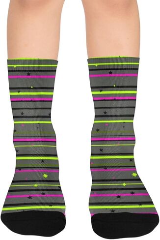 جوارب المشي لمسافات طويلة مخططة من Green Tech - جوارب شتوية حرارية سميكة دافئة للأولاد والبنات الصغار للمدرسة، والارتداء اليومي والأنشطة الخارجية in Kuwait