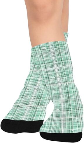 جوارب Fresh Check Vibe Green للمشي لمسافات طويلة - جوارب شتوية سميكة دافئة للأولاد والبنات الصغار للمدرسة، والارتداء اليومي والأنشطة الخارجية in Kuwait