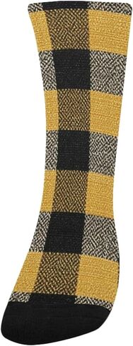 جوارب Harvest Check باللون الأصفر للمشي لمسافات طويلة - جوارب شتوية حرارية سميكة دافئة للأولاد والبنات الصغار للمدرسة، والارتداء اليومي والأنشطة الخارجية in Kuwait