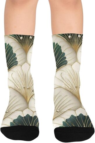 جوارب للمشي لمسافات طويلة بطباعة مروحة آرت ديكو - جوارب شتوية حرارية سميكة دافئة للأولاد والبنات الصغار للمدرسة، والارتداء اليومي والأنشطة الخارجية in Kuwait