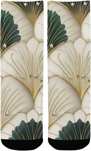 جوارب للمشي لمسافات طويلة بطباعة مروحة آرت ديكو - جوارب شتوية حرارية سميكة دافئة للأولاد والبنات الصغار للمدرسة، والارتداء اليومي والأنشطة الخارجية in Kuwait