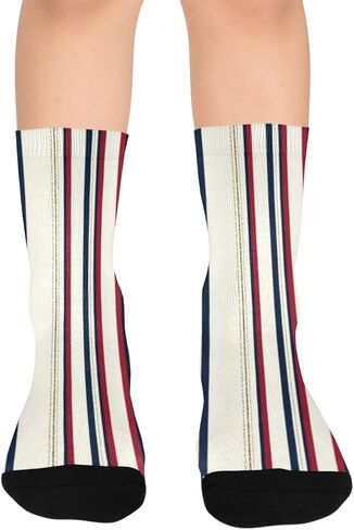 جوارب للمشي لمسافات طويلة برسومات بحرية مخططة - جوارب شتوية حرارية سميكة دافئة للأولاد والبنات الصغار للمدرسة، والارتداء اليومي والأنشطة الخارجية in Kuwait