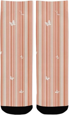 جوارب باللون الوردي للمشي لمسافات طويلة مخططة باللون الوردي - جوارب شتوية حرارية سميكة دافئة للأولاد والبنات للمدرسة، والارتداء اليومي والأنشطة الخارجية in Kuwait