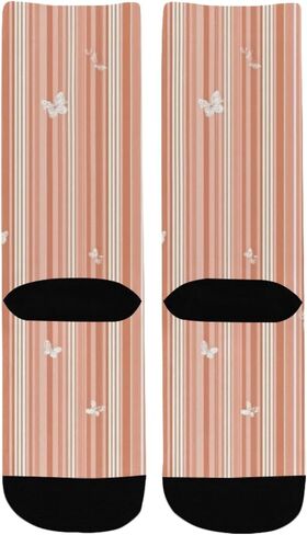 جوارب باللون الوردي للمشي لمسافات طويلة مخططة باللون الوردي - جوارب شتوية حرارية سميكة دافئة للأولاد والبنات للمدرسة، والارتداء اليومي والأنشطة الخارجية in Kuwait