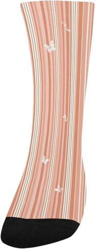 جوارب باللون الوردي للمشي لمسافات طويلة مخططة باللون الوردي - جوارب شتوية حرارية سميكة دافئة للأولاد والبنات للمدرسة، والارتداء اليومي والأنشطة الخارجية in Kuwait