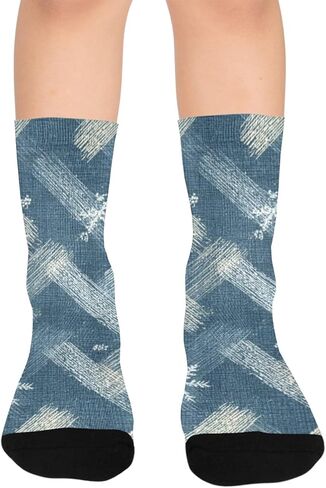 جوارب Frosty Check Vibe Blue للمشي لمسافات طويلة - جوارب شتوية حرارية سميكة دافئة للأولاد والبنات الصغار للمدرسة، والارتداء اليومي والأنشطة الخارجية in Kuwait