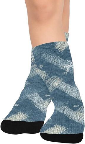 جوارب Frosty Check Vibe Blue للمشي لمسافات طويلة - جوارب شتوية حرارية سميكة دافئة للأولاد والبنات الصغار للمدرسة، والارتداء اليومي والأنشطة الخارجية in Kuwait