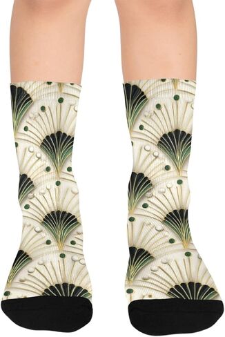 جوارب المشي لمسافات طويلة باللون الأخضر على شكل زهور - جوارب شتوية حرارية سميكة دافئة للأولاد والبنات الصغار للمدرسة، والارتداء اليومي والأنشطة الخارجية in Kuwait