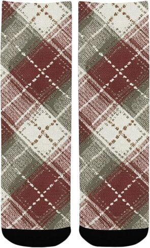 جوارب خريف منقوشة باللون الأحمر للمشي لمسافات طويلة - جوارب شتوية حرارية سميكة دافئة للأولاد والبنات للمدرسة، والارتداء اليومي والأنشطة الخارجية in Kuwait