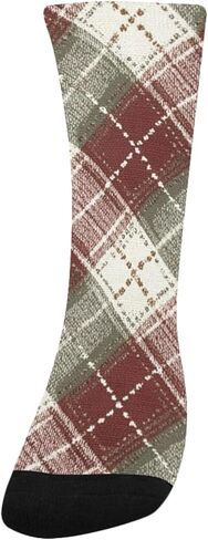 جوارب خريف منقوشة باللون الأحمر للمشي لمسافات طويلة - جوارب شتوية حرارية سميكة دافئة للأولاد والبنات للمدرسة، والارتداء اليومي والأنشطة الخارجية in Kuwait