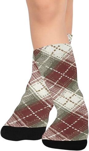 جوارب خريف منقوشة باللون الأحمر للمشي لمسافات طويلة - جوارب شتوية حرارية سميكة دافئة للأولاد والبنات للمدرسة، والارتداء اليومي والأنشطة الخارجية in Kuwait