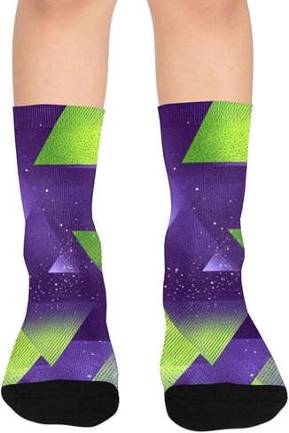 جوارب Galaxy Prism Glow Purple للمشي لمسافات طويلة - جوارب شتوية حرارية سميكة دافئة للأولاد والبنات للمدرسة، والارتداء اليومي والأنشطة الخارجية in Kuwait