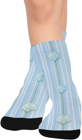 جوارب ناعمة للمشي لمسافات طويلة ذات قاعدة زرقاء شاحبة - جوارب شتوية حرارية سميكة دافئة للأولاد والبنات للمدرسة، والارتداء اليومي والأنشطة الخارجية in Kuwait