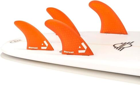 DORSAL Surfboard Fins Quad 4 Set FCS Compatible Green Medium Fiberglass with Honeycomb Hexcore in Saudi Arabia