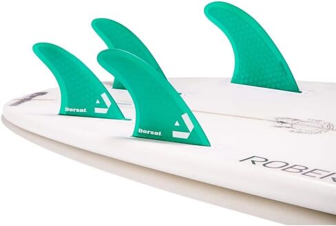 DORSAL Surfboard Fins Quad 4 Set FCS Compatible Green Medium Fiberglass with Honeycomb Hexcore in Saudi Arabia