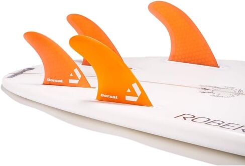 DORSAL Surfboard Fins Quad 4 Set FCS Compatible Green Medium Fiberglass with Honeycomb Hexcore in Saudi Arabia