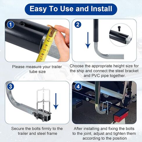 دليل مقطورة القارب، دليل مقطورة فولاذي مجلفن كهربائيًا قابل للتعديل مع أنابيب PVC لقارب التزلج، قارب الصيد، المراكب الشراعية، على شكل حرف L in Kuwait