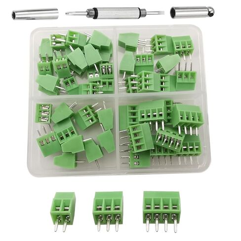 45pcs 2.54mm 0.1 "Pitch Mini Mini Mount Mount Terminal Block Concector 2P 3P 4P 5P 6P 8P 8P 150V 6A متوافق 26-18AWG لمشاريع Arduino و Home Electronics in Kuwait