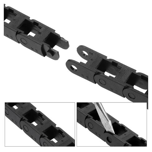 Non-Opening Drag Chain Bridge Type R18 R25 R28 7x7 8x8 6x10 10x10 7x15 10x15mm L1m Cable Carrier with Ends for Printer(R25 7x7mm) in Saudi Arabia