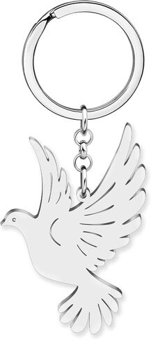 Cute Pigeon Keychain Stainless Steel Birds Decorations Car Key Handbag Keyring Gifts for Women Girls Spring Charms in Saudi Arabia
