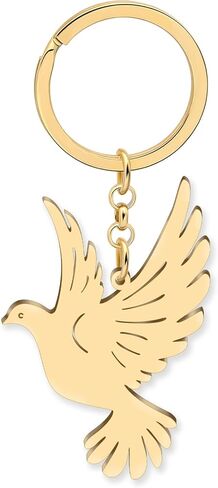 Cute Pigeon Keychain Stainless Steel Birds Decorations Car Key Handbag Keyring Gifts for Women Girls Spring Charms in Saudi Arabia
