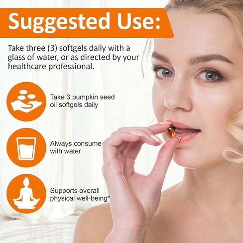 Pumpkin Seed Oil with Saw Palmetto, 2 in 1 Pumpkin Seed Oil Capsules for Hair Growth, 1000mg per Serving, 300 Softgels,– Cold Pressed, Prostate, Urinary & Bladder Health, Pure & Natural in Kuwait