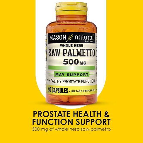 MASON NATURAL Saw Palmetto 500 mg, Supports Prostate Health & Urinary Function, 90 Capsules in Saudi Arabia