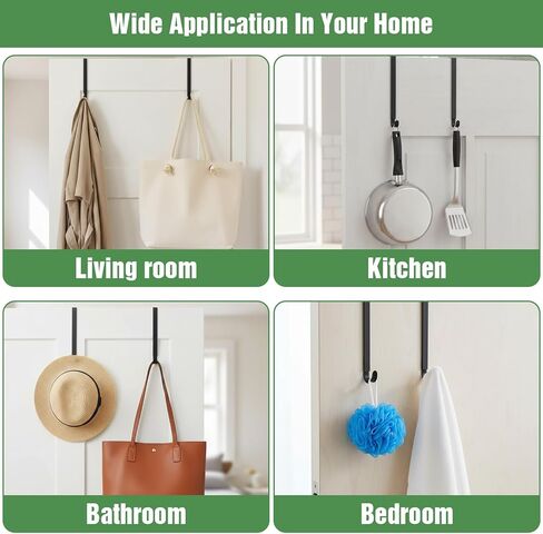 4 عبوات من خطافات المنشفة والمعاطف فوق الباب منظم للحمام، شماعة خطاف باب قابلة للتعديل من 15 إلى 25 بوصة، شماعة إكليل أمامية شديدة التحمل بدون خطافات حفر للاستخدامات المتعددة، مناسبة لغرف المراحيض in Kuwait