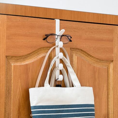 1pc Over The Door Hooks – Heavy Duty Plastic Rack for Clothes, Bags, Towels – Space Saving No Drill Storage for Closet, Bathroom, Bedroom in Saudi Arabia