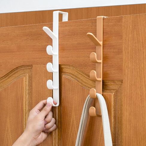 1pc Over The Door Hooks – Heavy Duty Plastic Rack for Clothes, Bags, Towels – Space Saving No Drill Storage for Closet, Bathroom, Bedroom in Saudi Arabia