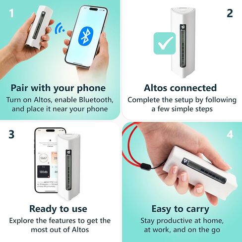 Portable CO2 Monitor for Travel & Air Quality Monitor Indoor & Outdoor Carbon Dioxide Real Time Tracking/Compact Travel Device with Rechargeable 6-Month Battery (Off White) iOS ONLY in Saudi Arabia