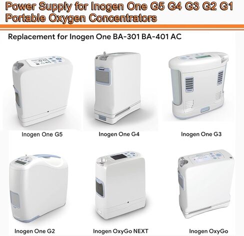 Charger for Inogen One G1 G2 G3 G4 G5 Concentrator BA-301 BA-302 BA-303 BA-107 BA-106 BA-207 BA-503 BA-401 BA-403 BA-307 BA-306 Oxygen Concentrator Power Adapter Cord in Saudi Arabia
