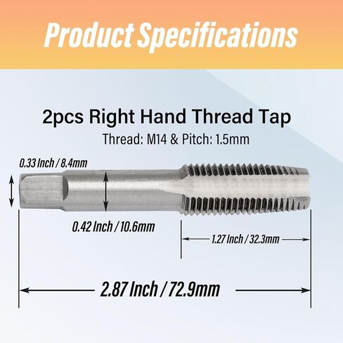 صنبور M14x1.5، أداة التنصت باليد اليمنى M14، صنابير طحن خيط HSS (M14 x 1.5) in Saudi Arabia