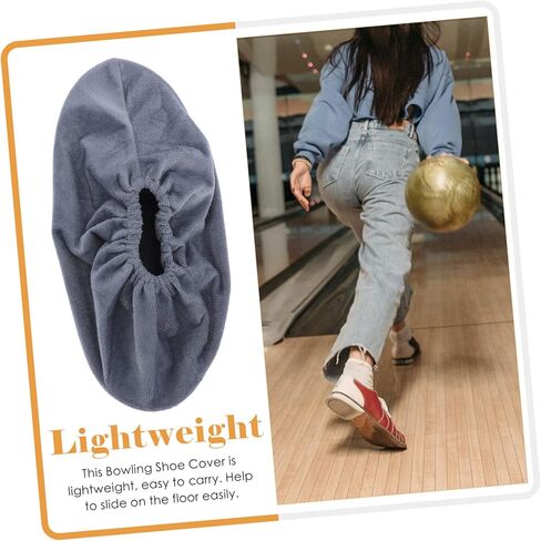 UPKOCH 2pairs Bowling Shoe Covers Elastic Band Slip Fuzzy Protectors for Indoor Use Adult Silver Grey Grape Purple and Washable Bowling Supplies in Saudi Arabia
