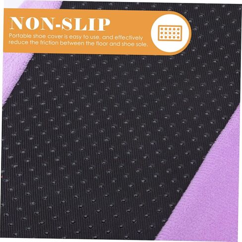 UPKOCH 2pairs Bowling Shoe Covers Elastic Band Slip Fuzzy Protectors for Indoor Use Adult Silver Grey Grape Purple and Washable Bowling Supplies in Saudi Arabia