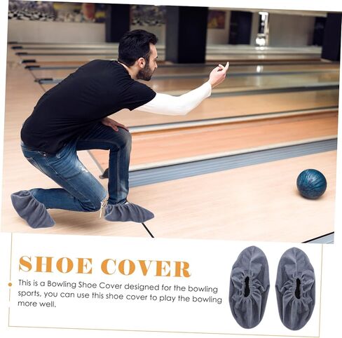 UPKOCH 2pairs Bowling Shoe Covers Elastic Band Slip Fuzzy Protectors for Indoor Use Adult Silver Grey Grape Purple and Washable Bowling Supplies in Saudi Arabia