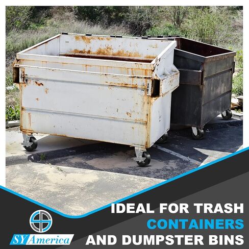 عجلات SY America مقاس 6 بوصة × 2 بوصة، عجلات صناعية، عجلات مطاطية على عجلات من الحديد الزهر لحاويات القمامة وصناديق القمامة، 4 دوارة، مجموعة سعة 4000 رطل مكونة من 4 قطع in Kuwait