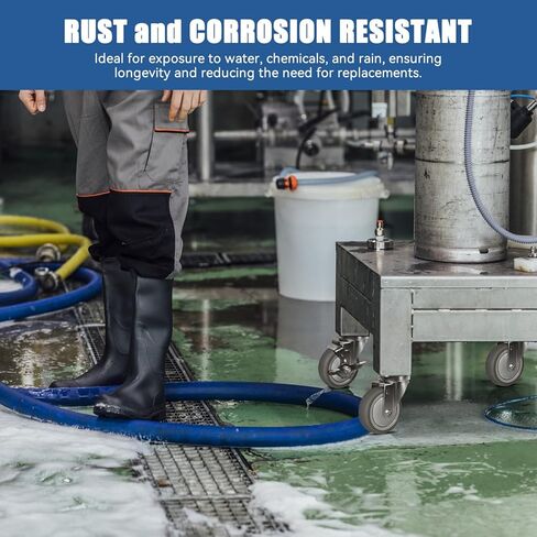 عجلات من الفولاذ المقاوم للصدأ مقاس 4 بوصات، عجلات صناعية شديدة التحمل - عجلات مطاطية لدنة بالحرارة للمختبرات، خدمة الطعام - 2 دوارة 2 صلبة، سعة تحميل 1200 رطل in Kuwait