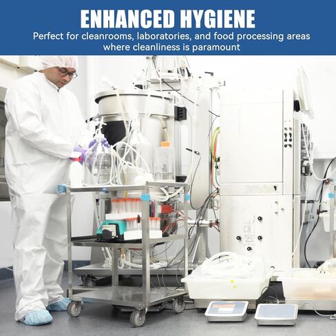 عجلات من الفولاذ المقاوم للصدأ مقاس 4 بوصات، عجلات صناعية شديدة التحمل - عجلات مطاطية لدنة بالحرارة للمختبرات، خدمة الطعام - 2 دوارة 2 صلبة، سعة تحميل 1200 رطل in Kuwait