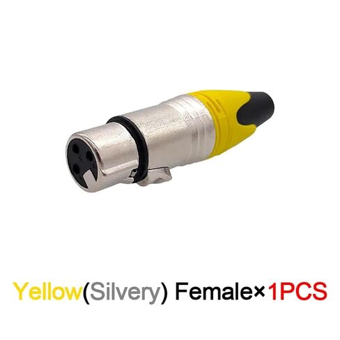 XLR Connector Audio Plugs Microphone 3pin Speaker Male & Female Colour 1Pcs(Yellow Female) in Saudi Arabia