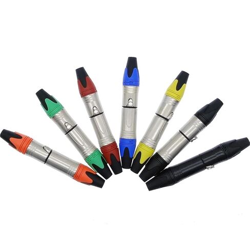 XLR Connector Audio Plugs Microphone 3pin Speaker Male & Female Colour 1Pcs(Yellow Female) in Saudi Arabia
