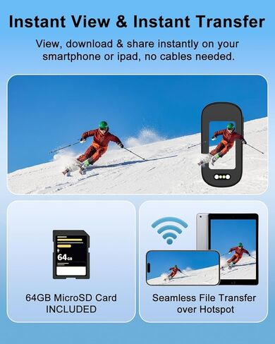 Body Camera, Mini Sports Camera with 64GB TF Card, 1080P HD Body Cam, 180° Rotatable Lens, Small Action Video Camcorder with Magnetic Back Clip & Bike Mount, POV Cam for Bike, Outdoor Use in Kuwait