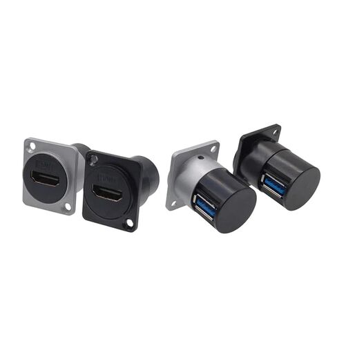 1Pcs USB Socket D Type Metal Female Connector Panel Mounting HDMI 3.0 90°(HDMI Silvery) in Saudi Arabia