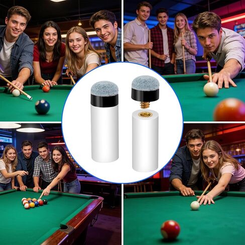 18 Pcs Pool Stick Tips, Billiard Cue Tips Replacement Kit Pool Cue Tip with White Ferrules No Glue Billiard Cues Stick Accessories for Snooker Pools Cues(12mm,13mm) in Saudi Arabia