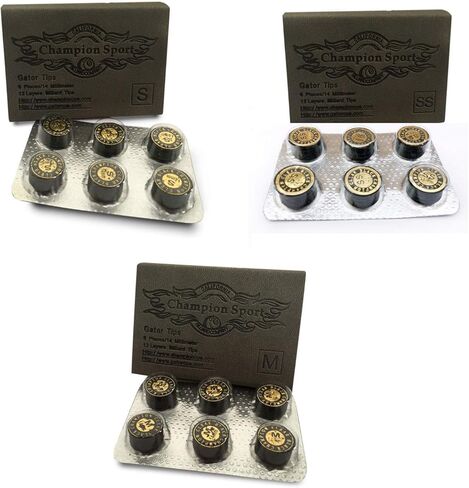 مجموعة من 6 أطراف لطبقات حمام السباحة من Champion لعصا البلياردو، فائقة النعومة، ناعمة، متوسطة، صلبة، 13 مم، 14 مم in Kuwait