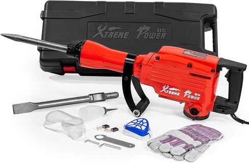 XtremePowerus 2200W Demolition Jack Hammer Concrete Floor Demo Point Bull Bull chisel & bits bits jackhammer breaker breaker w/case in Kuwait